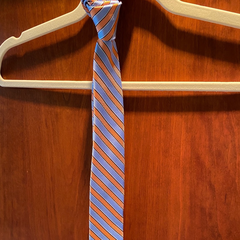 Boys Nordstrom Brand Orange and Blue Striped Tie
